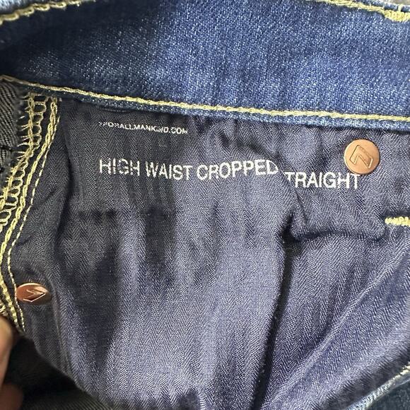 7 For All Mankind Jeans Womens 28 High Waist Cropped Straight Destroyed Hem - Picture 5 of 14